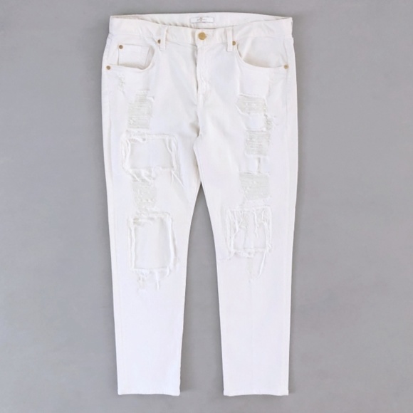 7 For All Mankind Women's Ripped Tapered Jeans 31 - Picture 1 of 6